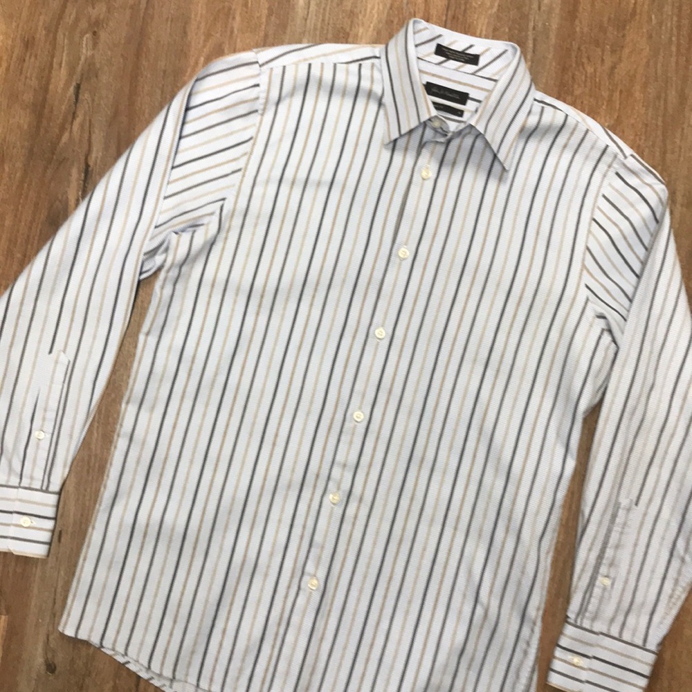 2/$16 NORDSTROM Long Sleeve Striped M Dress Shirt - Picture 2 of 4
